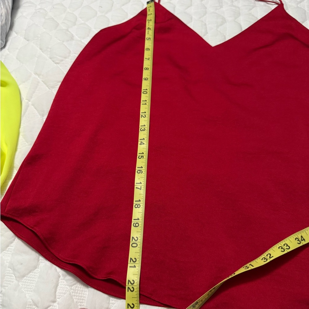 Express Red V-Neck Spaghetti Strap Cami - Picture 3 of 4